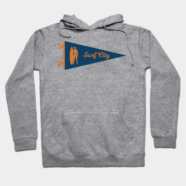 Vintage Surf City New Jersey Pennant T-Shirt Hoodie by fearcity